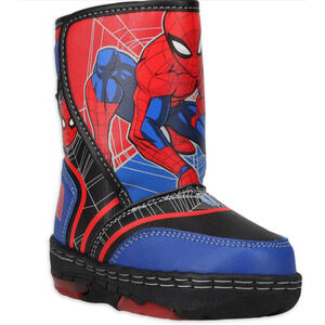 MARVEL Spiderman Snow Boots Spiderman Toddler Boys Light-Up Size 10 NEW
